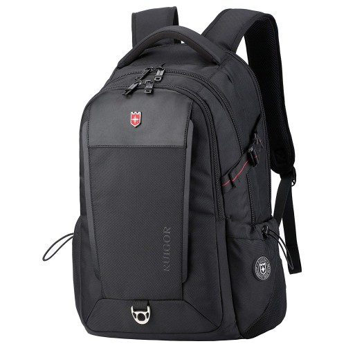 SWISS RUIGOR EXECUTIVE 26 Backpack (Black) with USB Port and water repellent materials