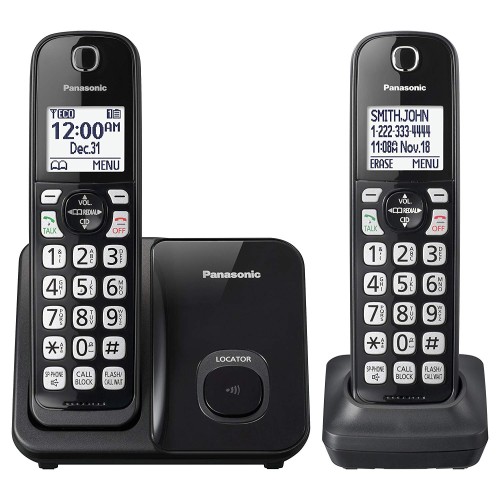 Panasonic KX-TGD512B Expandable Cordless Phone with Call Block - 2 Handsets