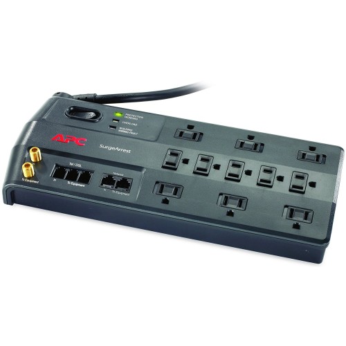 APC 11-Outlet Surge Protector 3020 Joules with Phone, Network Ethernet and Coaxial Protection, SurgeArrest Performance