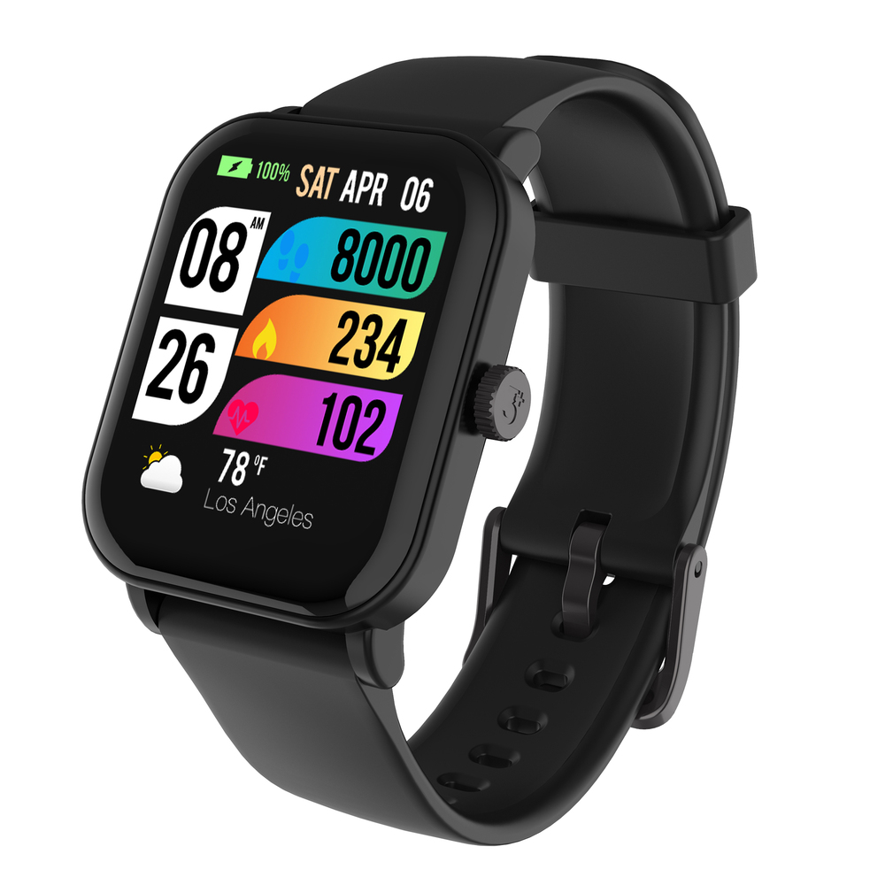 3Plus Vibe+ Gen 2 Smartwatch with Built-In GPS and 1.72 in Display (Black)