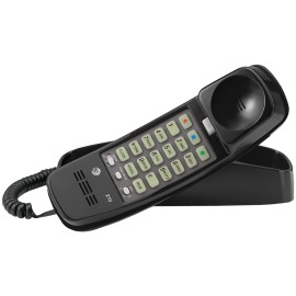 AT&T ML210 Corded Trimline Phone with Lighted Keypad (Black)