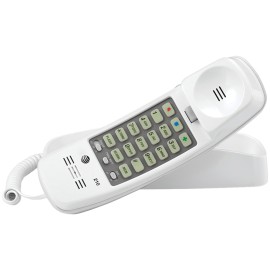 AT&T ML210 Corded Trimline Phone with Lighted Keypad (White)