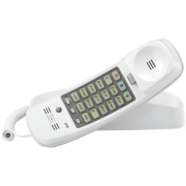 AT&T ML210 Corded Trimline Phone with Lighted Keypad (White)