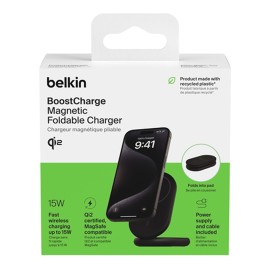 Belkin BoostCharge Magnetic Foldable Wireless Charger with Qi2 15W (Black)