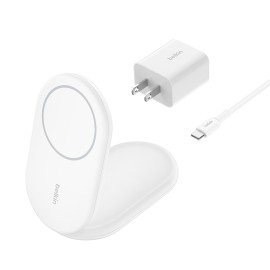 Belkin BoostCharge Magnetic Foldable Wireless Charger with Qi2 15W (White)