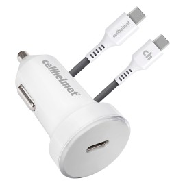 Cellhelmet CAR-PD-25W-W 25W USB-C Power Delivery Car Charger (White)
