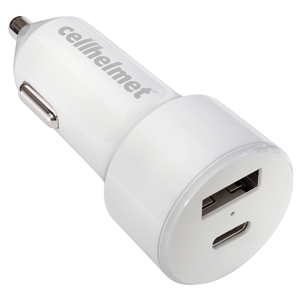Cellhelmet CRPD20WAC Dual-Port USB-C/USB-A Car Charger, 20W