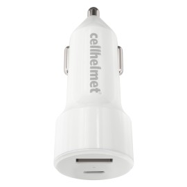 Cellhelmet CRPD20WAC Dual-Port USB-C/USB-A Car Charger, 20W