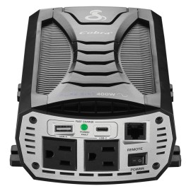 Cobra CPI400PSW 400W Pure Sine Wave Power Inverter, 2 GFCI Outlets, USB-A & USB-C