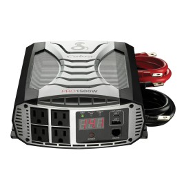 Cobra PRO CPI1500W 1500W Pro-Grade Power Inverter, 4 GFCI Outlets, USB-A & USB-C