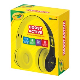 Crayola Boost Active Wireless Bluetooth Kids Headphones (Black/Yellow)