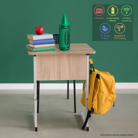 Crayola CBT450GRN Portable Bluetooth Crayon Speaker with FM Radio (Green)