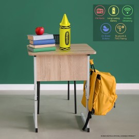 Crayola CBT450Y Portable Bluetooth Crayon Speaker with FM Radio (Yellow)