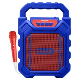 Crayola CBX210BM Portable Bluetooth Karaoke Speaker with FM Radio and Microphone (Blue)