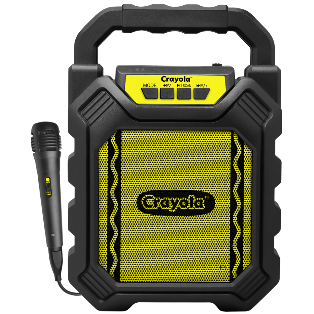Crayola CBX210KM Portable Bluetooth Karaoke Speaker with FM Radio and Microphone (Black)