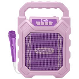 Crayola CBX210PM Portable Bluetooth Karaoke Speaker with FM Radio and Microphone (Purple)