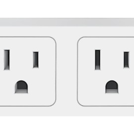 Fisher FWC476W Slim Surge Protector Wall Tap, 2 Outlets + 2 USB (White)