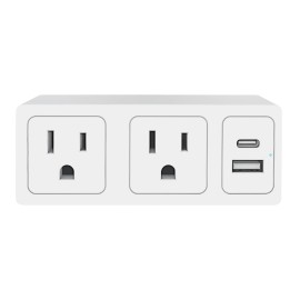 Fisher FWC476W Slim Surge Protector Wall Tap, 2 Outlets + 2 USB (White)