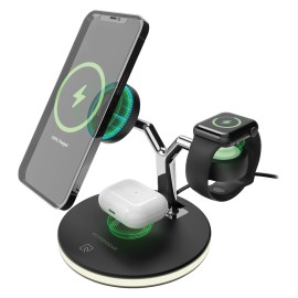 HyperGear MaxCharge 3-in-1 Wireless Charging Stand for iPhone, Apple Watch & AirPods