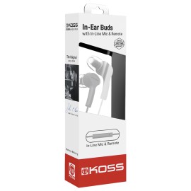 Koss KEB9i In-Ear Earbuds with Microphone (White)