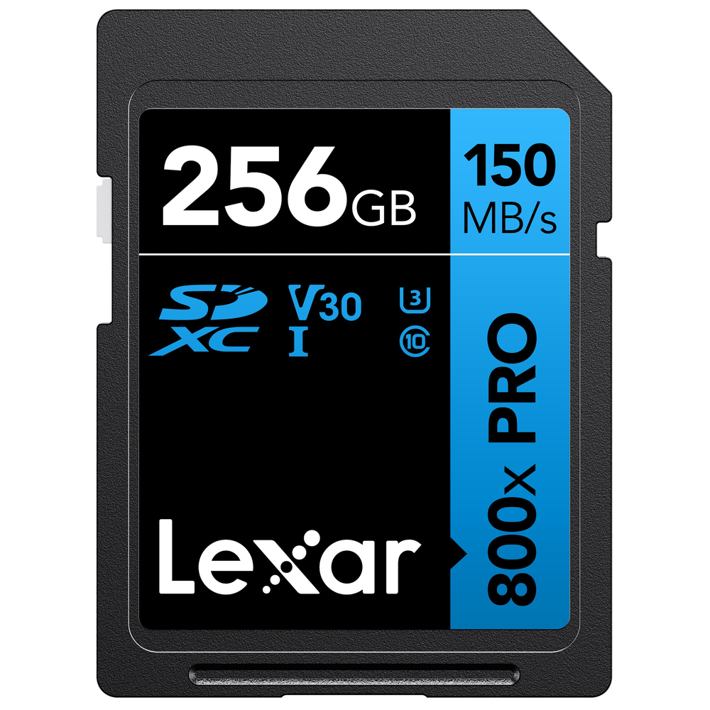 Lexar High-Performance 800x PRO BLUE Series 256GB SDXC UHS-I V30 Card