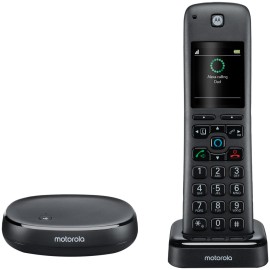 Motorola AXH01 DECT 6.0 Cordless Phone & Answering Machine with Built-in Alexa (1 Handset)