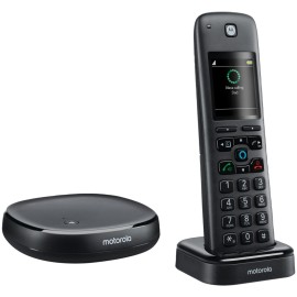 Motorola AXH01 DECT 6.0 Cordless Phone & Answering Machine with Built-in Alexa (1 Handset)