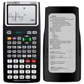 Nadex Coins C-270 Scientific Calculator with Black-and-White Graph Functions (Black)