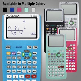 Nadex Coins C-270 Scientific Calculator with Black-and-White Graph Functions (Blue)