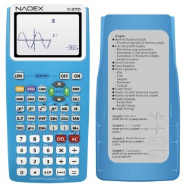 Nadex Coins C-270 Scientific Calculator with Black-and-White Graph Functions (Blue)