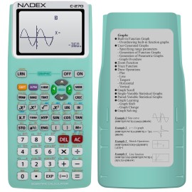 Nadex Coins C-270 Scientific Calculator with Black-and-White Graph Functions (Green)