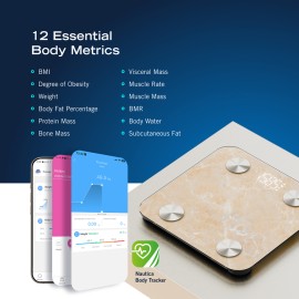 Nautica Smart Body Tracker Bluetooth Bathroom Scale