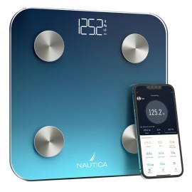 Nautica Smart Body Tracker Plus Bluetooth Scale, Navy Blue