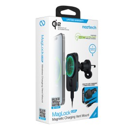 Naztech MagLock Magnetic Charging Qi2 Vent Car Mount (Black)