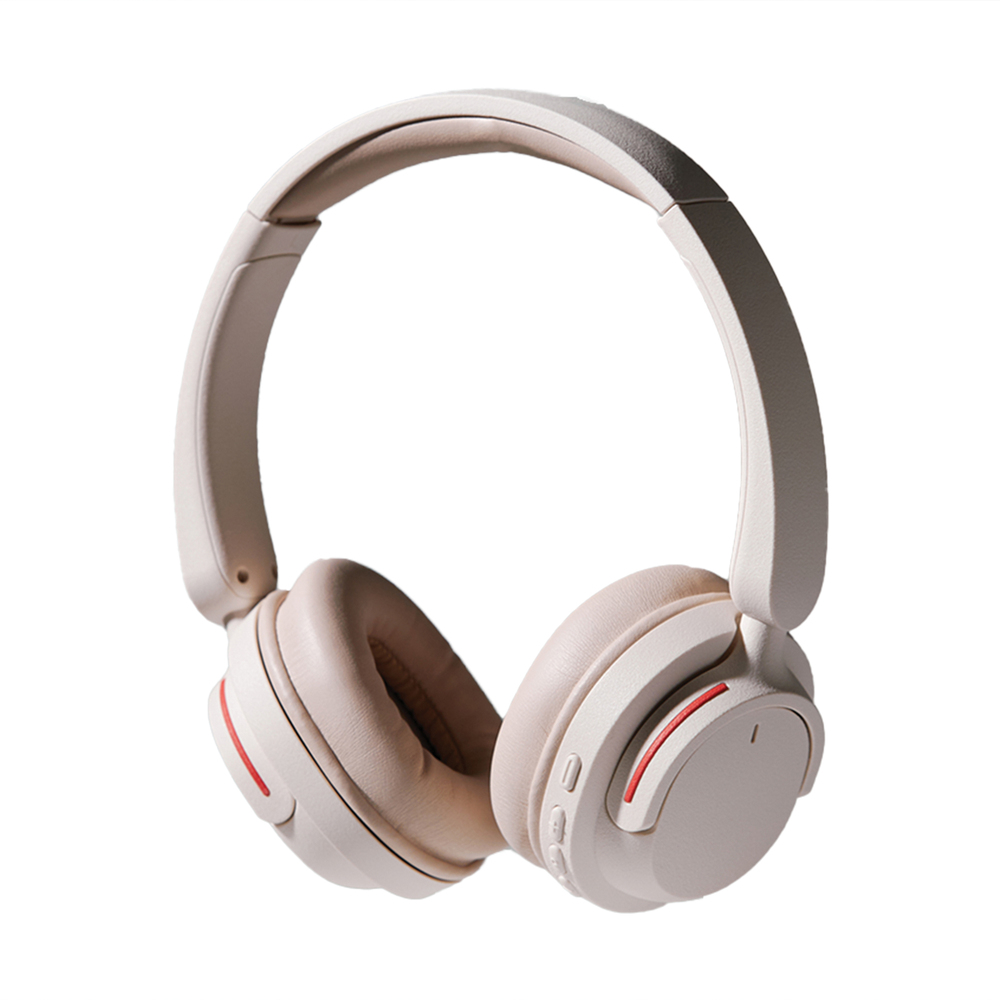 Phiaton BonoBeats Lite Bluetooth On-Ear Headphones with Digital Hybrid ANC, Beige