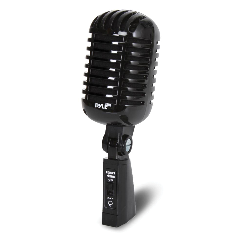 Pyle PDMICR42BK Classic Retro Dynamic Cardioid Vocal Microphone with XLR Cable