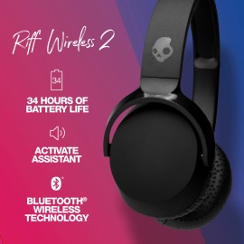 Skullcandy Riff Wireless 2 On-Ear Bluetooth Headphones (True Black)
