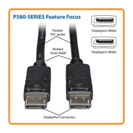 Tripp Lite by Eaton P580-015 DisplayPort Cable with Latches, 15 ft