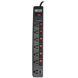 Tripp Lite by Eaton TLP76MSGB ECO-Surge 7-Outlet Surge Protector, 6 ft Cord, 1080J