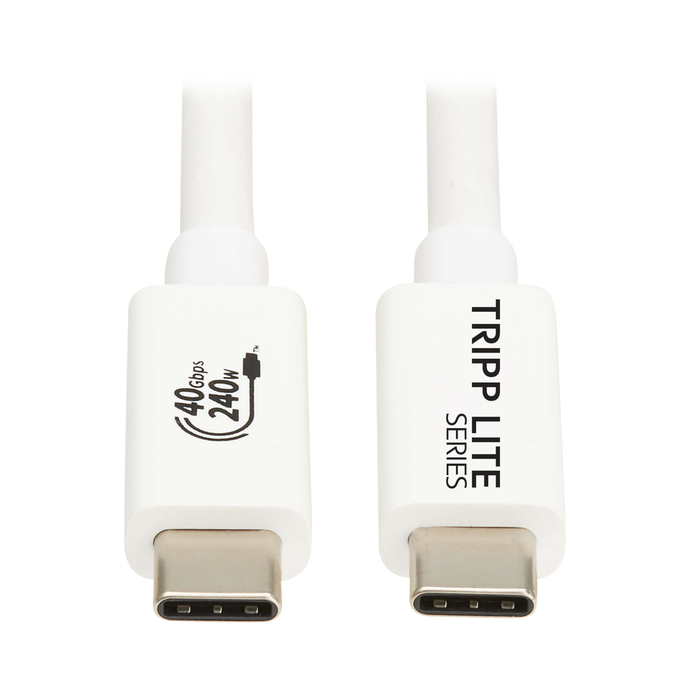 Tripp Lite by Eaton U521-1P0M-WH USB4 40Gbps USB-C Cable, 1m, 240W, White