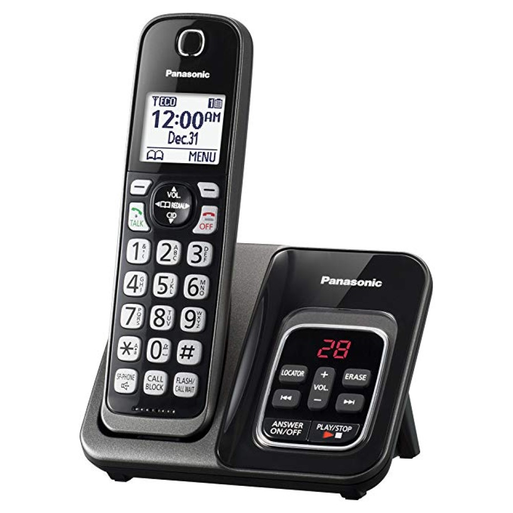 Panasonic Expandable Cordless Phone With Call Block & Answering Machine (Single Handset)