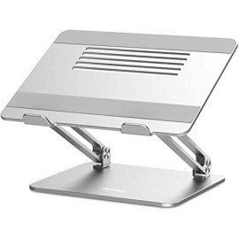 Laptop Stand, Boyata Adjustable Laptop Riser with Slide-Proof Silicone and Protective Hooks, Aluminum Notebook Stand