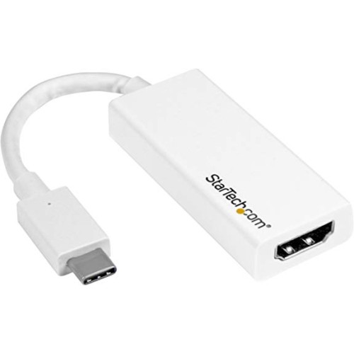 StarTech USB C to HDMI Adapter 4K 60Hz Thunderbolt 3 Compatible USB-C Adapter USB Type C to HDMI Dongle Converter (White)