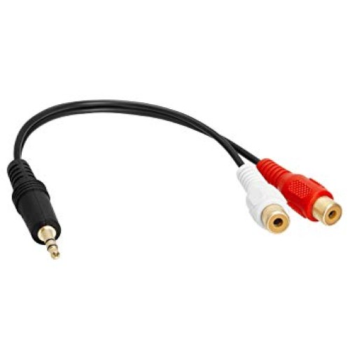 3.5Mm Stereo To 2 Rca Plugs Y-Adapter