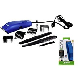 CONAIR Basic Cut Home Hair Cutting Clippers 10 PC Set Barber Kit (BLUE)