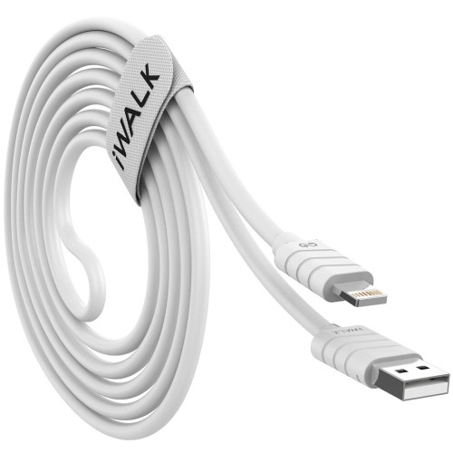 TWISTER CHARGE & SYNC LIGHTNING® TO USB CABLE, 6.6FT (WHITE)