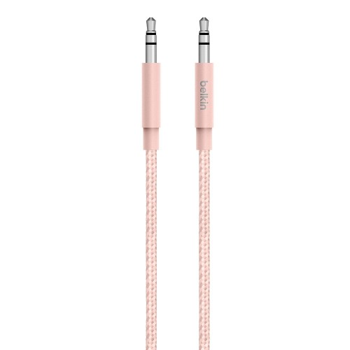 Belkin Metallic Aux/Auxiliary Cable, 4ft (Rose Gold)