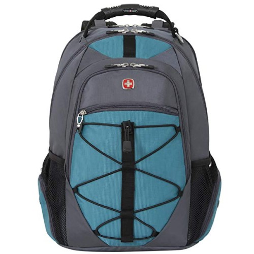 Swiss Gear SA6799 Gray with Teal TSA Friendly ScanSmart Laptop Backpack - Fits Most 15