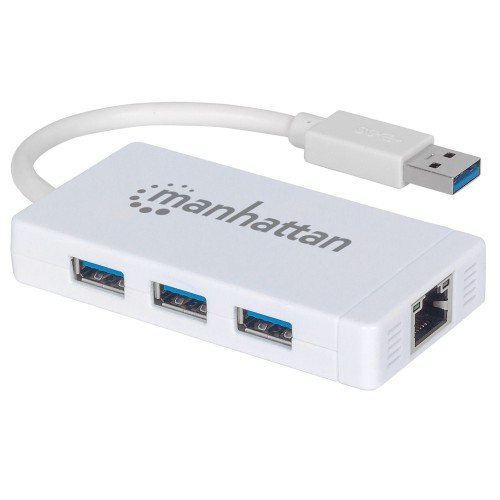 Manahattan 3-Port Usb 3.0 Hub With Gigabit Ethernet Adapter