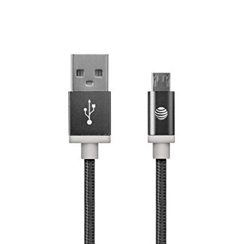Charge & Sync Braided USB to Micro USB Cable, 5ft (Black)